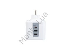 3 SOKETLİ 2XUSB 1XTYPE-C AKIM KORUMALI PRİZ, 10 A, 2500 W, Duvar Tipi