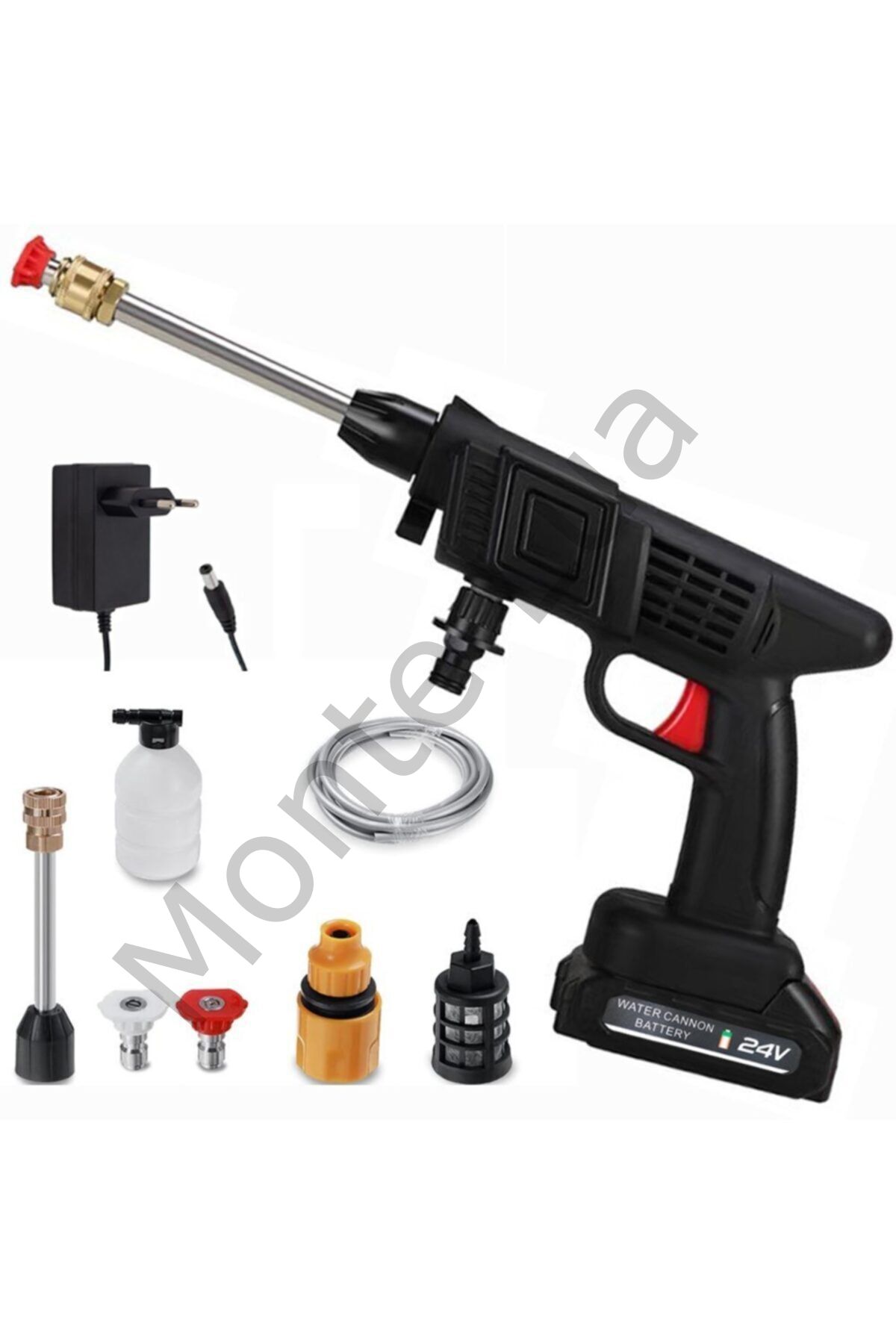 Şarjlı Basınçlı Oto Yıkama ve Şampuan Hazneli