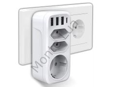 7'si 1 arada çoklu priz, USB priz, Type-C + 3 Usb'li Çoklu Priz,