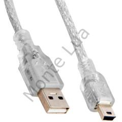 USB 2.0, Şeffaf, 5 Metre, Usb  Mini 5 Pin Kablo,