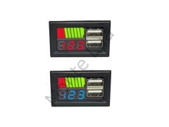IC278C, Dijital Voltmetre, USB Çıkışlı Akü Göstergeli, DC 12Volt Aküler İçin,