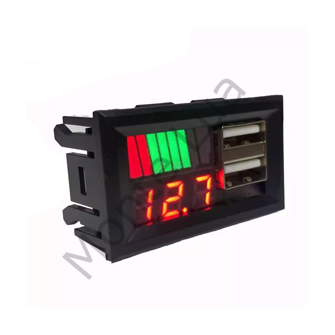 IC278C, Dijital Voltmetre, USB Çıkışlı Akü Göstergeli, DC 12Volt Aküler İçin,
