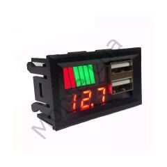 IC278C, Dijital Voltmetre, USB Çıkışlı Akü Göstergeli, DC 12Volt Aküler İçin,