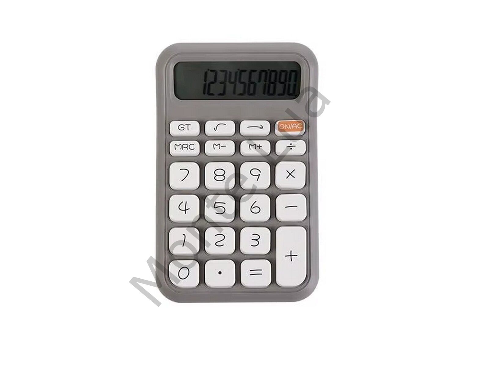 12 haneli, büyük LCD ekran, yuvarlak düğme, hesap ofis okul ev için uygun, gri,