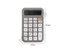 12 haneli, büyük LCD ekran, yuvarlak düğme, hesap ofis okul ev için uygun, gri,