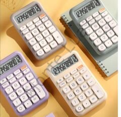 12 haneli, büyük LCD ekran, yuvarlak düğme, hesap ofis okul ev için uygun, gri,