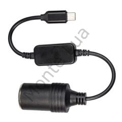 Type-C 5 Volt To 12 Volt Çakmak Fiş Çevirici, 12 watt