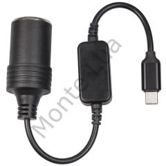 Type-C 5 Volt To 12 Volt Çakmak Fiş Çevirici, 12 watt