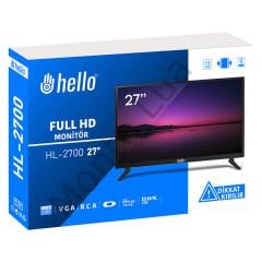 Hello 27'' Full HD Led Monitör TV, Araba ve Karavan Uyumludur, 12 volt adaptörlü,