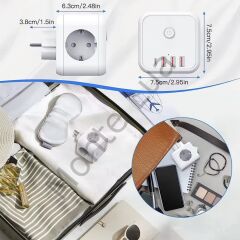 3 SOKETLİ 3XUSB+TYPE-C AKIM KORUMALI PRİZ, 7 in 1 Priz,