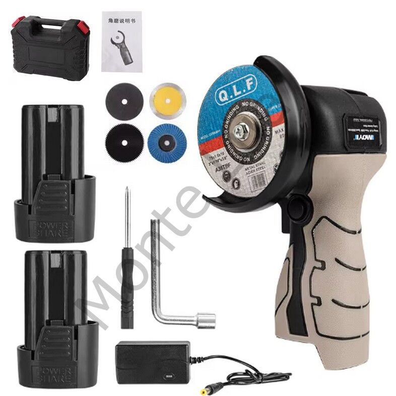 16.8 V, 2A Akülü Mini Avuç Taşlama Makinesi, Çantalı, 2 Batarya, 4 Disk,