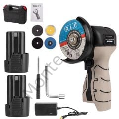 16.8 V, 2A Akülü Mini Avuç Taşlama Makinesi, Çantalı, 2 Batarya, 4 Disk,