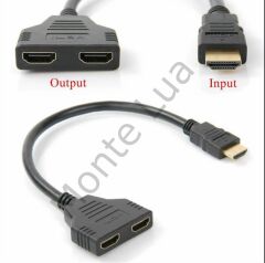 HDMI Splitter Adaptör Kablosu, Erkek-Hdmi Dişi X 2 Adaptör 30 Cm Kablo Çoklayıcı Splitter, Aynı Anda İki Aynı TV'yi Destekler 1080P