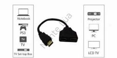 HDMI Splitter Adaptör Kablosu, Erkek-Hdmi Dişi X 2 Adaptör 30 Cm Kablo Çoklayıcı Splitter, Aynı Anda İki Aynı TV'yi Destekler 1080P