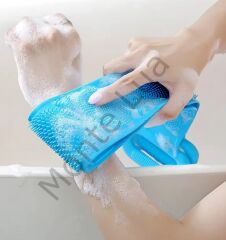 Çift Taraflı Banyo Hamam Lifi, Silikon Masajlı, Yumuşak Duş Lifi, Banyo Kesesi,