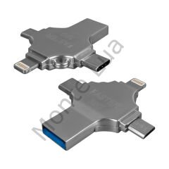 4 in1 Metal 32 GB Flash Bellek (USB - Type-C - Micro USB - Lightning)