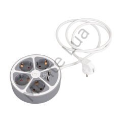 4 Priz, 2 USB’li, Anahtarlı, 1.5 Metre, 3680 Watt, 16 Amper Grup Priz