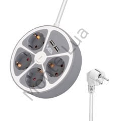 4 Priz, 2 USB’li, Anahtarlı, 1.5 Metre, 3680 Watt, 16 Amper Grup Priz