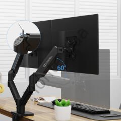Powermaster 13-32 '' LCD / LED Monitör Çift Tutucu, Kol Amortisörlü, Vesa, Monitör Standı 2-20 Kg, Stand Askı Aparatı,
