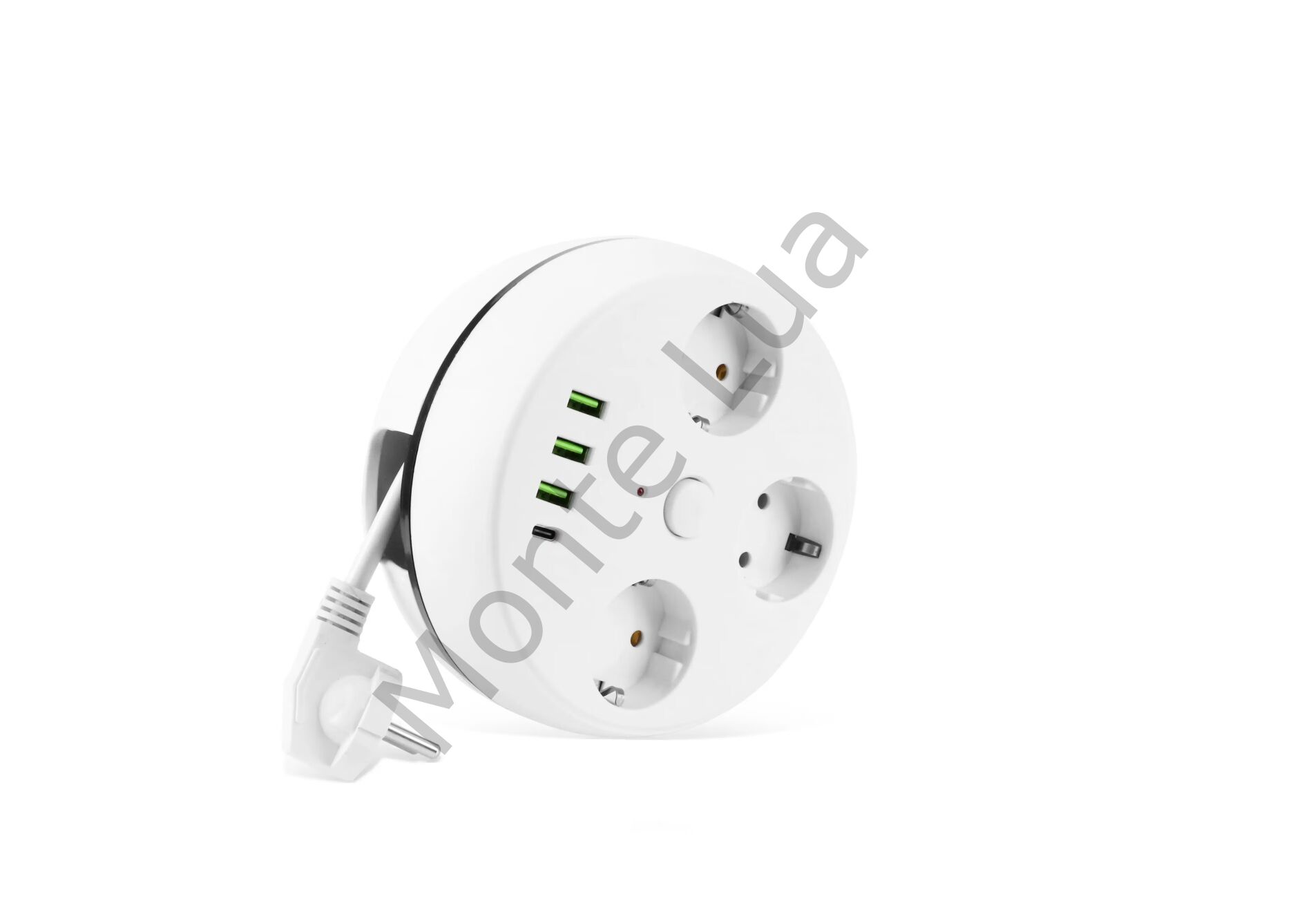 VEA 7 in 1 , Akım Korumalı Grup Priz, 3'LÜ, Anahtarlı, 3 Usb, 1 Type-c, 1.5 Metre Kablolu, Kablosu Toplanabilir Makaralı, 850 Derece Isıya Dayanıklı