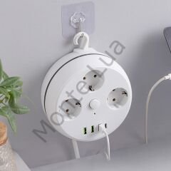VEA 7 in 1 , Akım Korumalı Grup Priz, 3'LÜ, Anahtarlı, 3 Usb, 1 Type-c, 1.5 Metre Kablolu, Kablosu Toplanabilir Makaralı, 850 Derece Isıya Dayanıklı