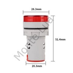 intercom AD22-22V-DC 22MM Kırmızı Mini Yuvarlak Dijital DC Volt Ölçer