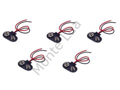 9 Volt Pil Başlığı 10 Cm Kablolu, 5 Adet,  IC-232,