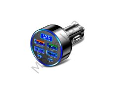 Dijital Ekran Araç Şarj Cihazı 4USB, Çift 3.1A, Süper Şarj, QC9.0 55W, Hızlı Şarj, PD, Cep Telefonu Şarj Cihazı, Araç Şarj Cihazı,