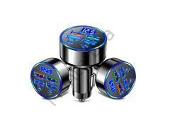 Dijital Ekran Araç Şarj Cihazı 4USB, Çift 3.1A, Süper Şarj, QC9.0 55W, Hızlı Şarj, PD, Cep Telefonu Şarj Cihazı, Araç Şarj Cihazı,