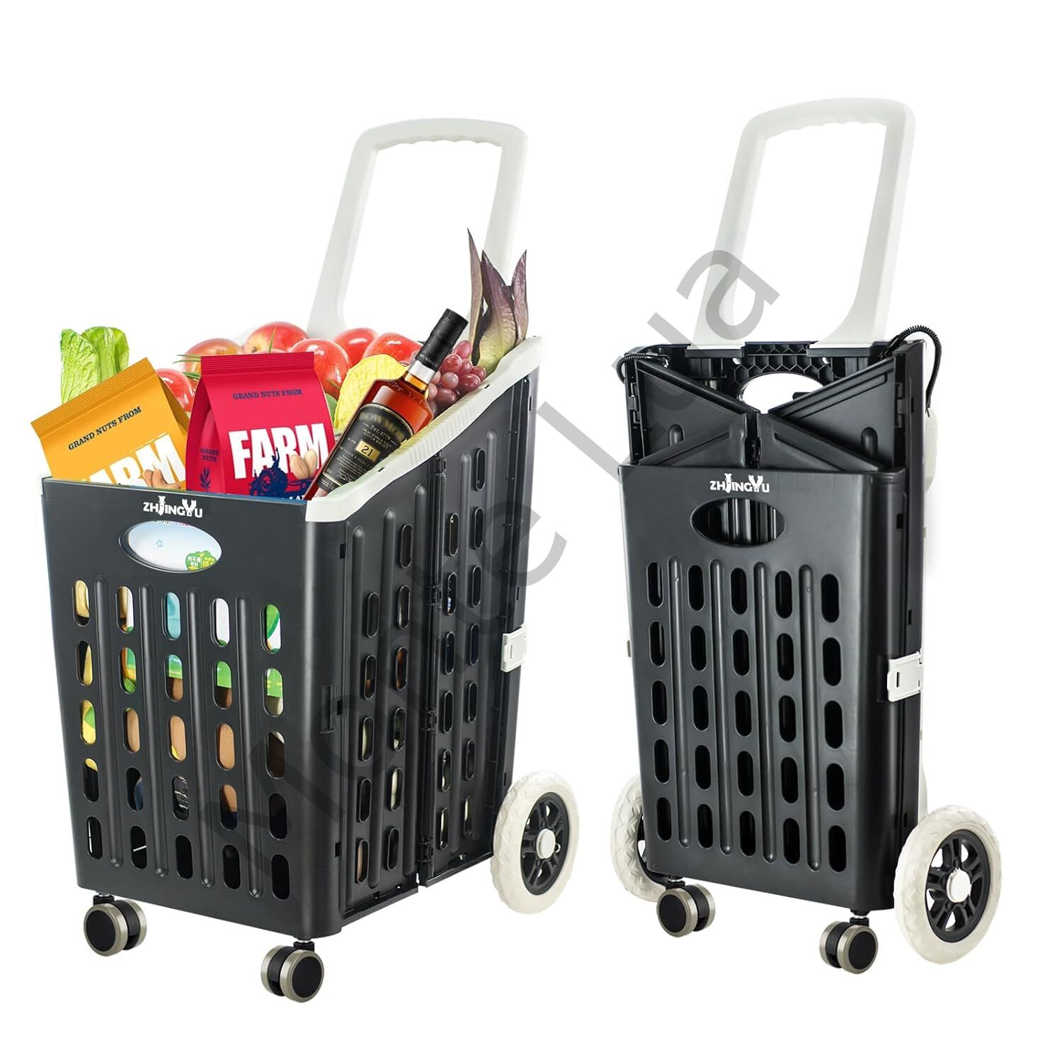 Sağlam Katlanır, 4 Tekerlekli, Market Alışveriş Arabası, Büyük Kapasiteli, 75 Litre Hacim,