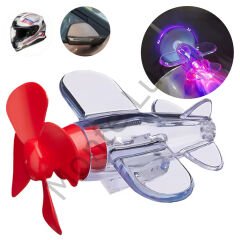 LED Işıklı, Motosiklet, Kask, Araba için Süs Uçağı, Pilsiz Çalışan, Kırmızı-Mavi Işık Efektli