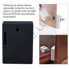 Gizli Çekmece Dolap RFID Kapı Güvenlik Kilidi, akıllı kilit, görünmez kilit, elektronik RFID kart açıklığı, IC kart sensörü, fabrikalar, sauna kütüphaneleri ve ofisler için dolap çekmecesi