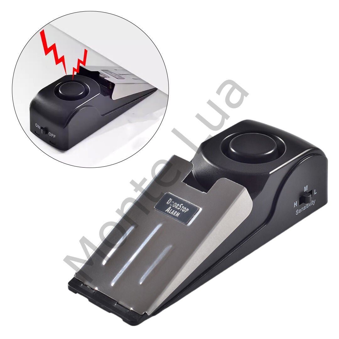 120db Kapı Durdurma Alarmı Titreşimli, Emniyet Kama Kapı Durdurucu, Alarm Durdurucu, Engelleme Seyahat Güvenlik Uyarısı, 120dB, (1 Adet)