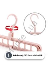 Sihirli Elbise Askısı 9 Gözlü Akıllı Askı Sihirli Askılık - 5 adet