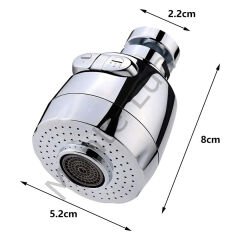 2 Fonksiyonlu Mutfak Lavabo Başlığı, 360 Derece Dönen, Tasarruflu, Musluk Başlığı, Krom,