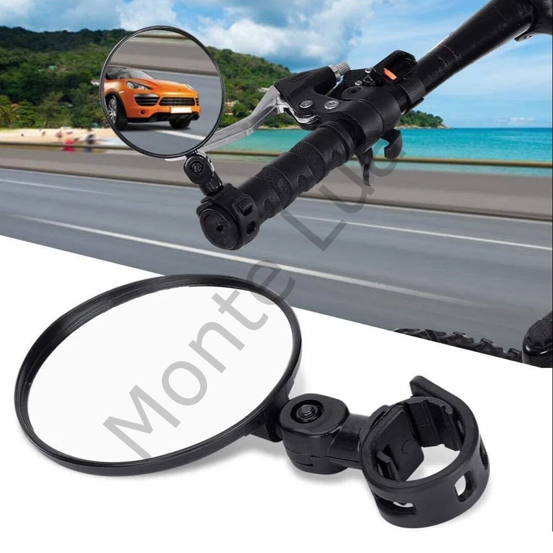 Elektrikli Scooter Bisiklet Dikiz Aynası, Tüm Bisikletlerle uyumlu, 8 cm Çap, Gidon Kelepçesi, 360 Derece, 2 Adet,