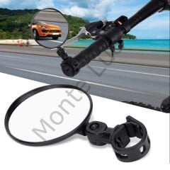 Elektrikli Scooter Bisiklet Dikiz Aynası, Tüm Bisikletlerle uyumlu, 8 cm Çap, Gidon Kelepçesi, 360 Derece, 2 Adet,