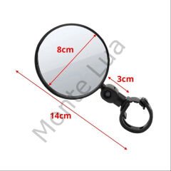 Elektrikli Scooter Bisiklet Dikiz Aynası, Tüm Bisikletlerle uyumlu, 8 cm Çap, Gidon Kelepçesi, 360 Derece, 2 Adet,