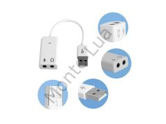 USB Kablolu Ses Kartı 7.1 Sound Çevirici Dönüştürücü, 3.5mm jak girişli,