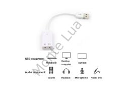 USB Kablolu Ses Kartı 7.1 Sound Çevirici Dönüştürücü, 3.5mm jak girişli,