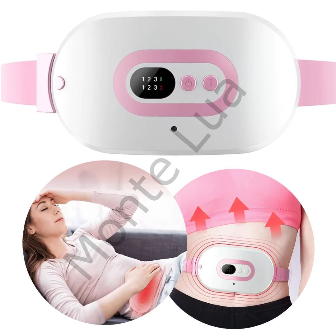 Regl Dönemi Karın Bel Sıcak Isıtma Titreşim Masaj Yastığı Cihazı Kramp Ağrı Kesici 3 Kademeli
