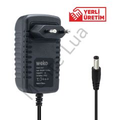 21 Volt - 1 Amper 5.5*2.5 Uçlu Priz Tipi Adaptör, Kırmızı Yeşil Ledli, Şarjlı Matkap Adaptörü, Weko,