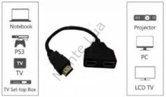 HDMI Splitter Adaptör Kablosu, Erkek-Hdmi Dişi X 2 Adaptör 30 Cm Kablo Çoklayıcı Splitter, Aynı Anda İki Aynı TV'yi Destekler 1080P