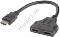 HDMI Splitter Adaptör Kablosu, Erkek-Hdmi Dişi X 2 Adaptör 30 Cm Kablo Çoklayıcı Splitter, Aynı Anda İki Aynı TV'yi Destekler 1080P