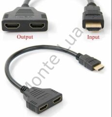 HDMI Splitter Adaptör Kablosu, Erkek-Hdmi Dişi X 2 Adaptör 30 Cm Kablo Çoklayıcı Splitter, Aynı Anda İki Aynı TV'yi Destekler 1080P