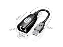 Usb Extrender, 50 Metre Rj45, Usb Uzatma Kablosu, Cat5 – Cat6 uyumlu,