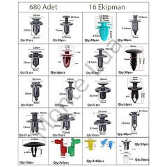 Otomobil Tampon sabitleme klipsi, 696 adet araç sabitleme klipsi, evrensel, kapı kaplaması, mandallar, tamponlar, dekoratif şeritler, plastik klips seti, sökme aletleri ile beraber