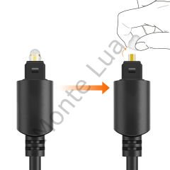 Fiber Optik Ses Kablosu Siyah 2 Metre, ses çubuğu, stereo sistem, ev sineması, Konsol bağlamak için ses kablosu,