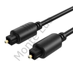 Fiber Optik Ses Kablosu Siyah 3 Metre, ses çubuğu, stereo sistem, ev sineması, Konsol bağlamak için ses kablosu,