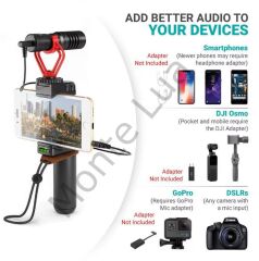 MM1 Profesyonel Süngerli Kardiyot Condenser Mikrofon, PRO VideoMic, iPhone ve Android ile Uyumlu Pro Mikrofon, Kamera, Bilgisayar, Telefon, Tablet uyumludur,